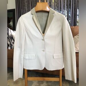 Vintage Calvin Klein Genuine Leather Blazer Beige Unlined Sz 4